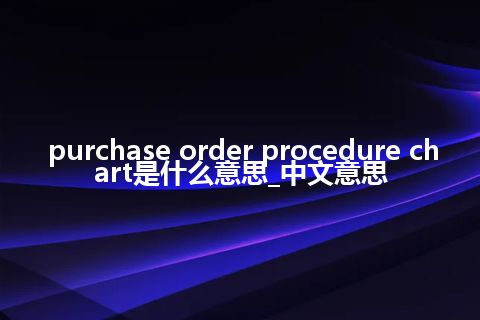 purchase order procedure chart是什么意思_中文意思