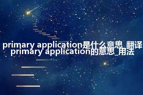 primary application是什么意思_翻译primary application的意思_用法