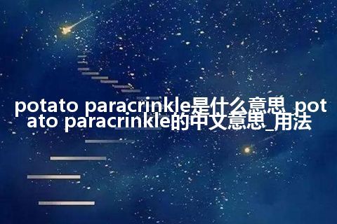 potato paracrinkle是什么意思_potato paracrinkle的中文意思_用法