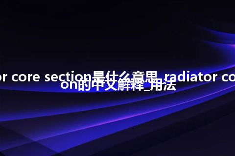 radiator core section是什么意思_radiator core section的中文解释_用法