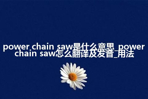 power chain saw是什么意思_power chain saw怎么翻译及发音_用法
