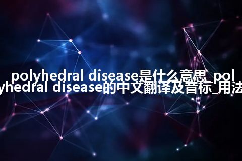 polyhedral disease是什么意思_polyhedral disease的中文翻译及音标_用法