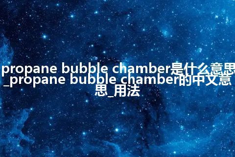 propane bubble chamber是什么意思_propane bubble chamber的中文意思_用法