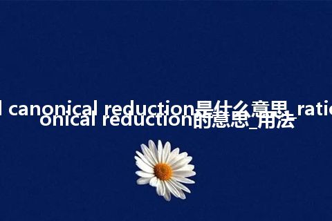 rational canonical reduction是什么意思_rational canonical reduction的意思_用法