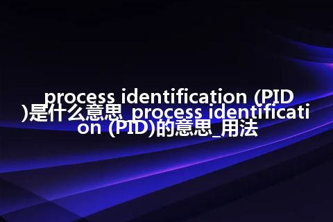 process identification (PID)是什么意思_process identification (PID)的意思_用法