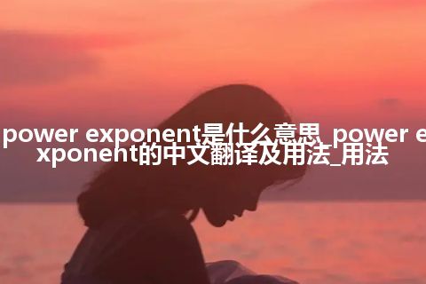 power exponent是什么意思_power exponent的中文翻译及用法_用法