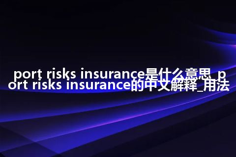port risks insurance是什么意思_port risks insurance的中文解释_用法