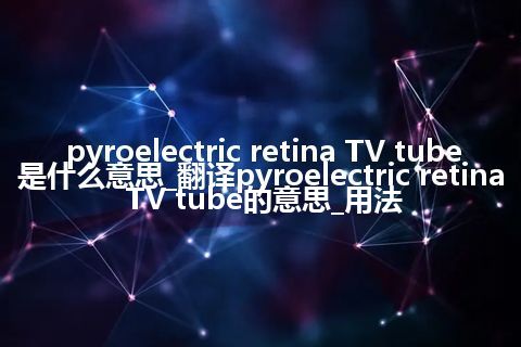 pyroelectric retina TV tube是什么意思_翻译pyroelectric retina TV tube的意思_用法