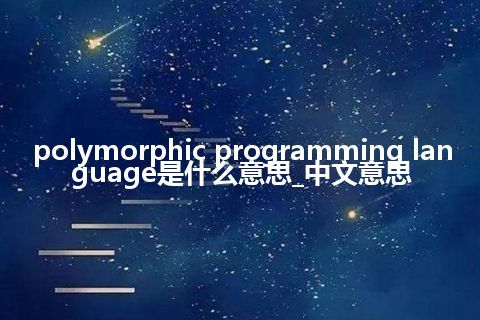 polymorphic programming language是什么意思_中文意思