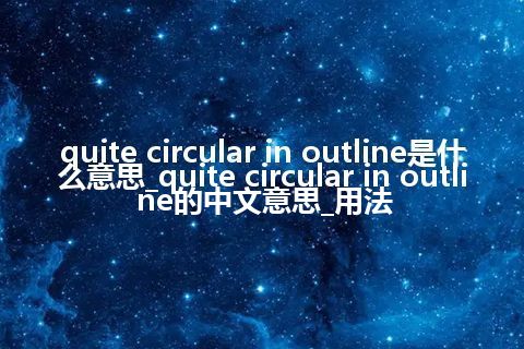 quite circular in outline是什么意思_quite circular in outline的中文意思_用法