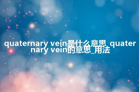 quaternary vein是什么意思_quaternary vein的意思_用法