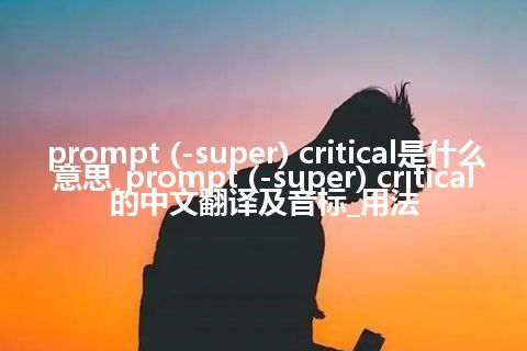 prompt (-super) critical是什么意思_prompt (-super) critical的中文翻译及音标_用法