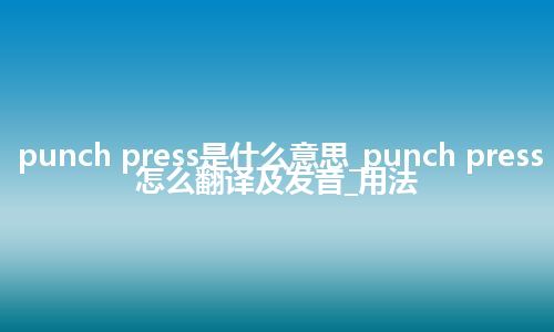punch press是什么意思_punch press怎么翻译及发音_用法