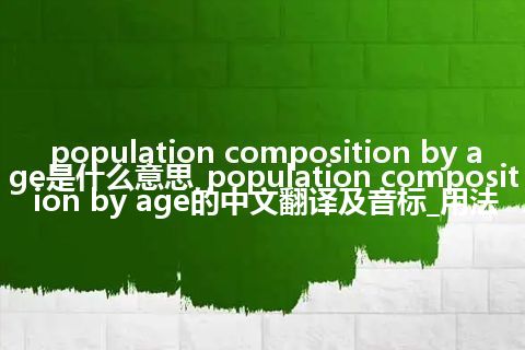 population composition by age是什么意思_population composition by age的中文翻译及音标_用法