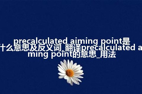 precalculated aiming point是什么意思及反义词_翻译precalculated aiming point的意思_用法
