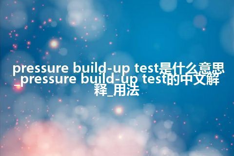 pressure build-up test是什么意思_pressure build-up test的中文解释_用法