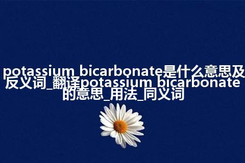 potassium bicarbonate是什么意思及反义词_翻译potassium bicarbonate的意思_用法_同义词