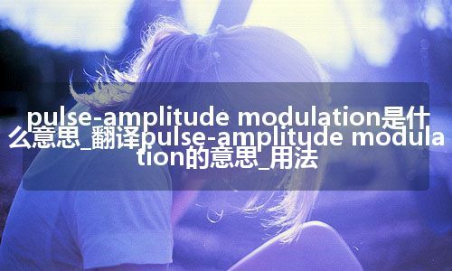 pulse-amplitude modulation是什么意思_翻译pulse-amplitude modulation的意思_用法