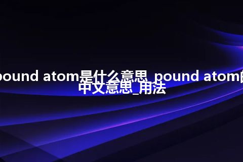 pound atom是什么意思_pound atom的中文意思_用法