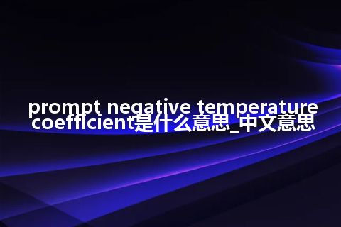 prompt negative temperature coefficient是什么意思_中文意思