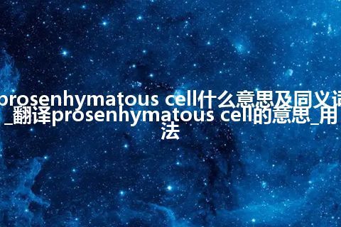 prosenhymatous cell什么意思及同义词_翻译prosenhymatous cell的意思_用法