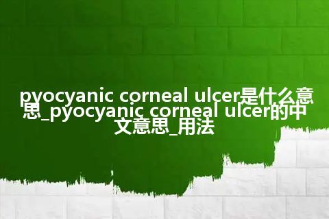pyocyanic corneal ulcer是什么意思_pyocyanic corneal ulcer的中文意思_用法