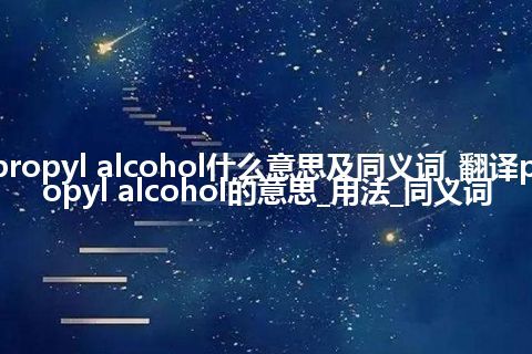 propyl alcohol什么意思及同义词_翻译propyl alcohol的意思_用法_同义词