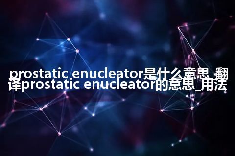 prostatic enucleator是什么意思_翻译prostatic enucleator的意思_用法