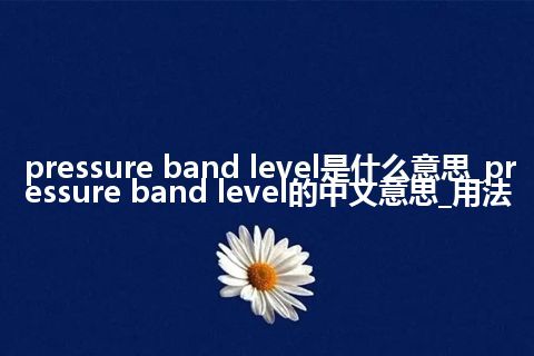 pressure band level是什么意思_pressure band level的中文意思_用法