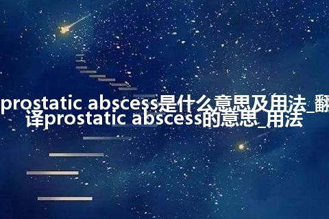 prostatic abscess是什么意思及用法_翻译prostatic abscess的意思_用法