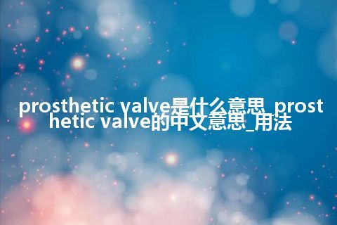 prosthetic valve是什么意思_prosthetic valve的中文意思_用法
