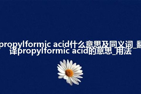 propylformic acid什么意思及同义词_翻译propylformic acid的意思_用法