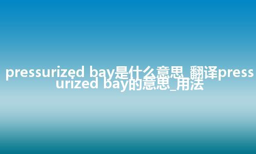 pressurized bay是什么意思_翻译pressurized bay的意思_用法