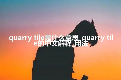 quarry tile是什么意思_quarry tile的中文解释_用法