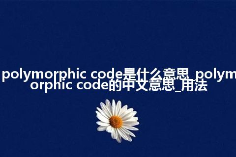 polymorphic code是什么意思_polymorphic code的中文意思_用法