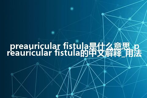 preauricular fistula是什么意思_preauricular fistula的中文解释_用法