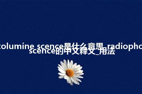 radiophotolumine scence是什么意思_radiophotolumine scence的中文释义_用法