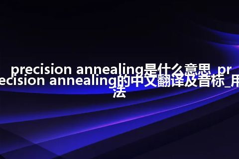 precision annealing是什么意思_precision annealing的中文翻译及音标_用法