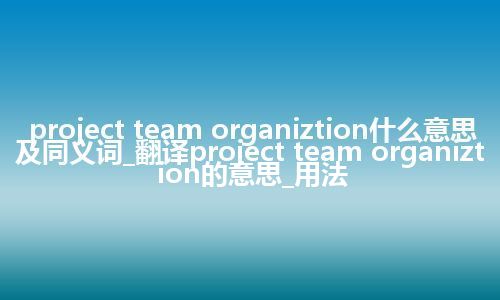project team organiztion什么意思及同义词_翻译project team organiztion的意思_用法