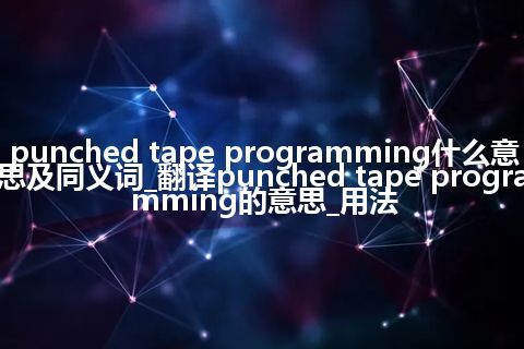 punched tape programming什么意思及同义词_翻译punched tape programming的意思_用法