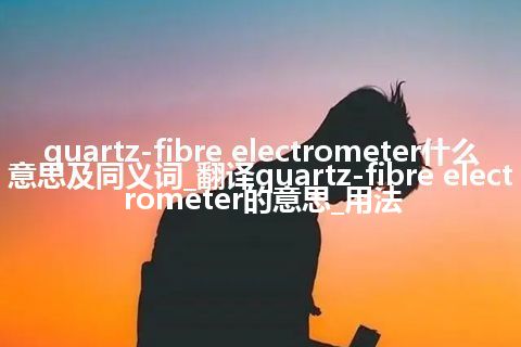 quartz-fibre electrometer什么意思及同义词_翻译quartz-fibre electrometer的意思_用法