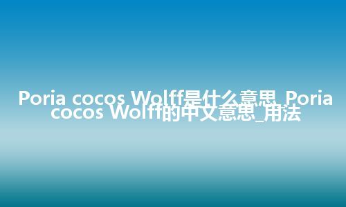 Poria cocos Wolff是什么意思_Poria cocos Wolff的中文意思_用法