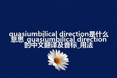 quasiumbilical direction是什么意思_quasiumbilical direction的中文翻译及音标_用法