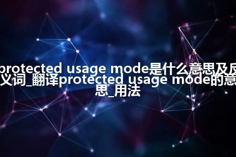 protected usage mode是什么意思及反义词_翻译protected usage mode的意思_用法