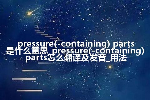 pressure(-containing) parts是什么意思_pressure(-containing) parts怎么翻译及发音_用法