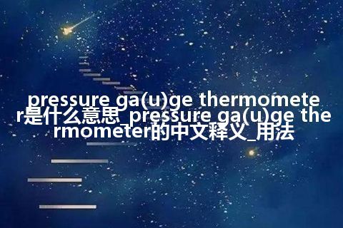 pressure ga(u)ge thermometer是什么意思_pressure ga(u)ge thermometer的中文释义_用法