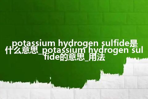 potassium hydrogen sulfide是什么意思_potassium hydrogen sulfide的意思_用法