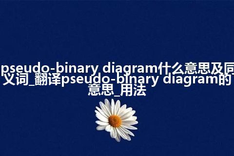 pseudo-binary diagram什么意思及同义词_翻译pseudo-binary diagram的意思_用法