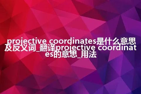 projective coordinates是什么意思及反义词_翻译projective coordinates的意思_用法