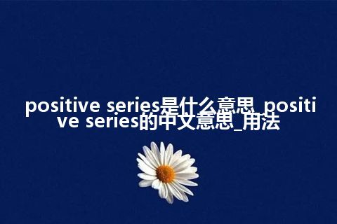 positive series是什么意思_positive series的中文意思_用法